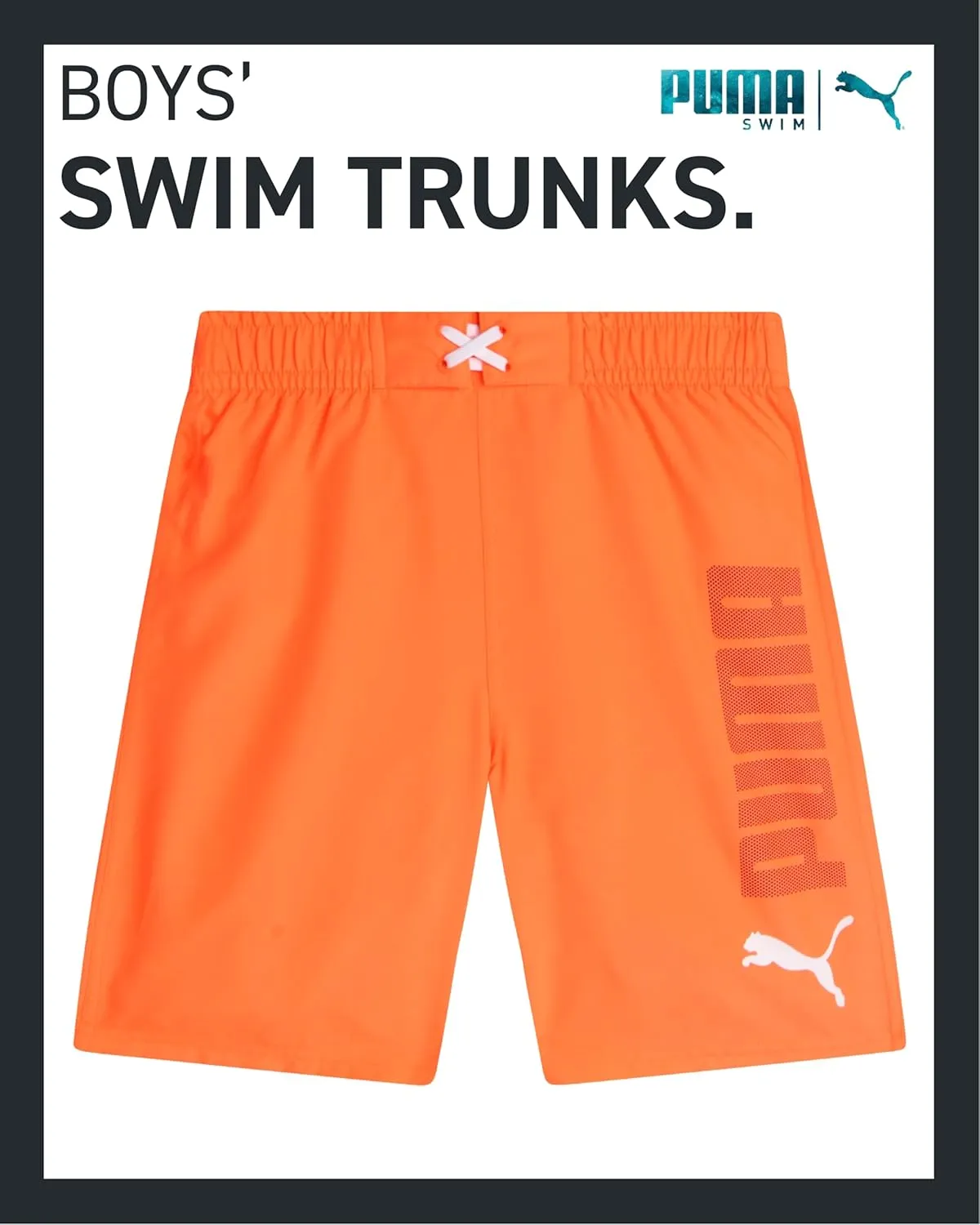 PUMA Boys' Swim Trunks - Quick Dry Swimsuit Shorts with Pockets and Mesh Lining - Swimming Trunks for Boys (Sizes: 8-20)