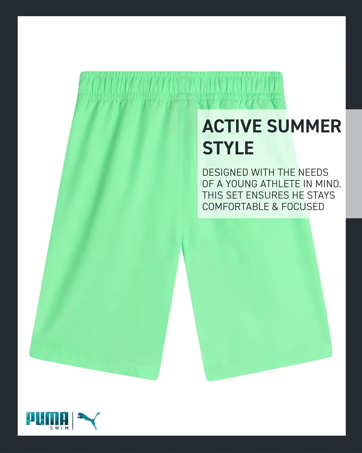 PUMA Boys' Swim Trunks - Quick Dry Swimsuit Shorts with Pockets and Mesh Lining - Swimming Trunks for Boys (Sizes: 8-20)