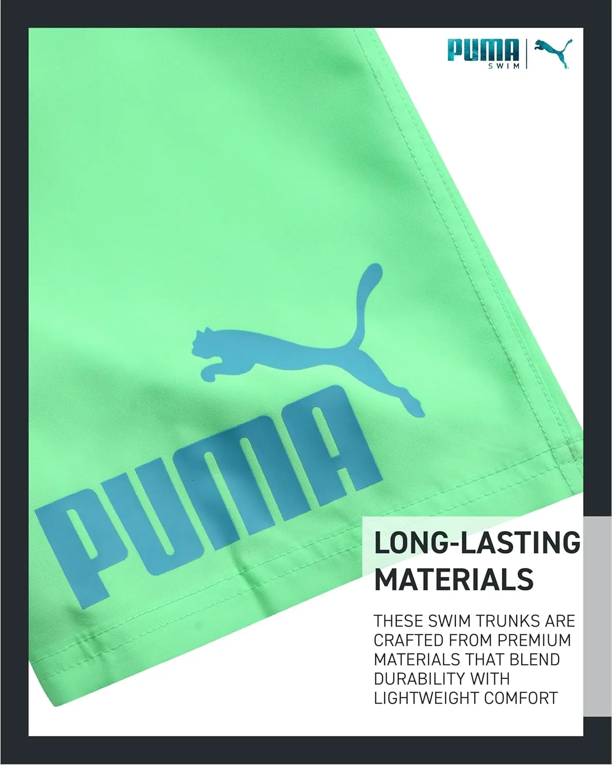 PUMA Boys' Swim Trunks - Quick Dry Swimsuit Shorts with Pockets and Mesh Lining - Swimming Trunks for Boys (Sizes: 8-20)