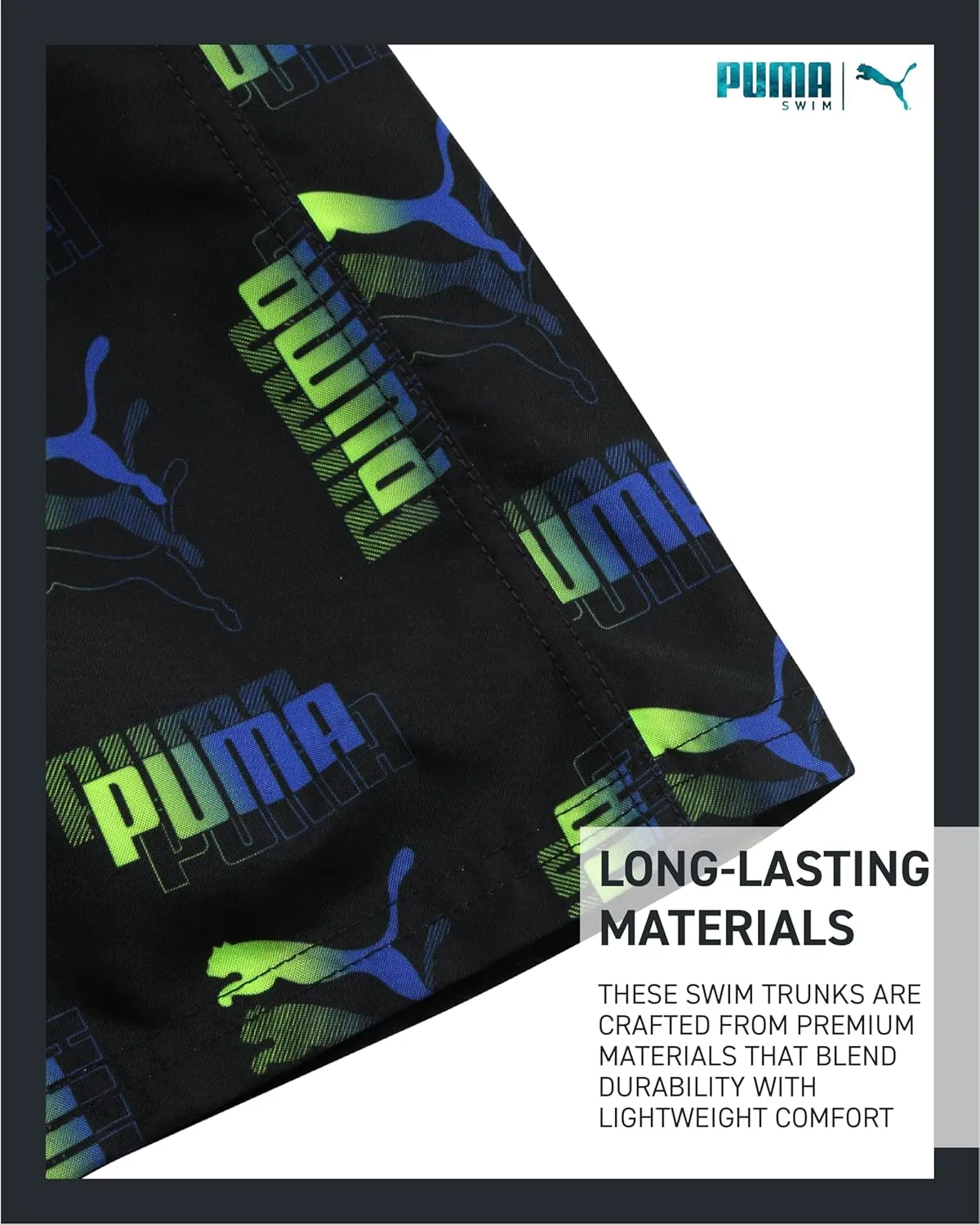 PUMA Boys' Swim Trunks - Quick Dry Swimsuit Shorts with Pockets and Mesh Lining - Swimming Trunks for Boys (Sizes: 8-20)