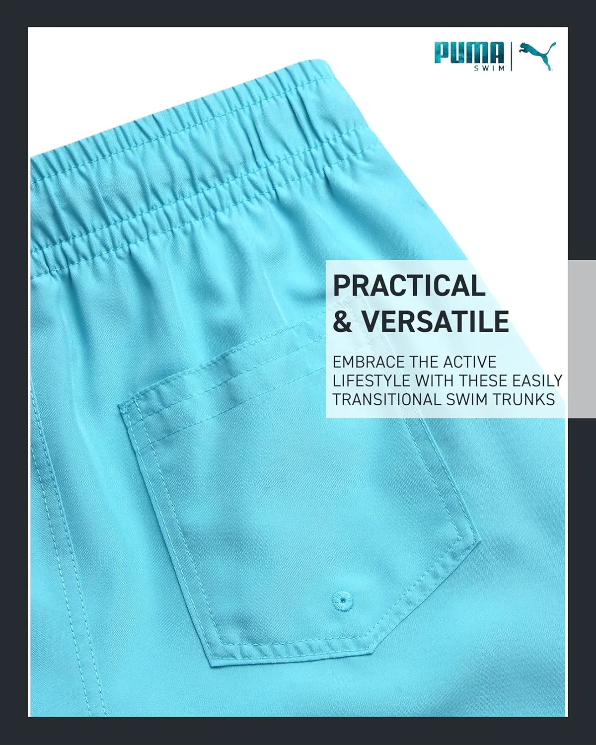 PUMA Boys' Swim Trunks - Quick Dry Swimsuit Shorts with Pockets and Mesh Lining - Swimming Trunks for Boys (Sizes: 8-20)