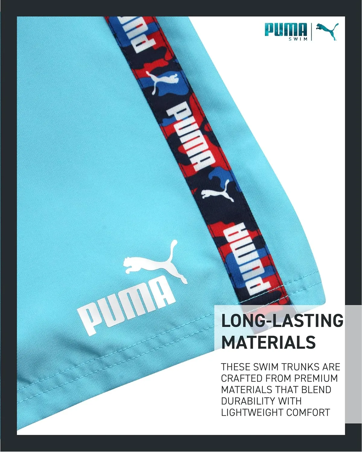 PUMA Boys' Swim Trunks - Quick Dry Swimsuit Shorts with Pockets and Mesh Lining - Swimming Trunks for Boys (Sizes: 8-20)