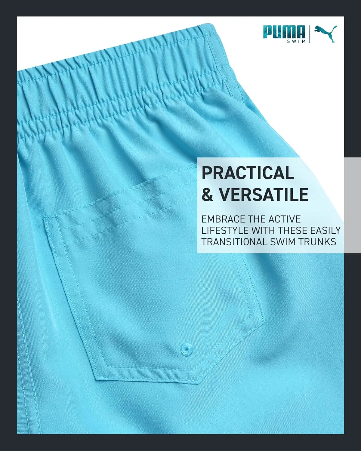 PUMA Boys' Swim Trunks - Quick Dry Swimsuit Shorts with Pockets and Mesh Lining - Swimming Trunks for Boys (Sizes: 8-20)