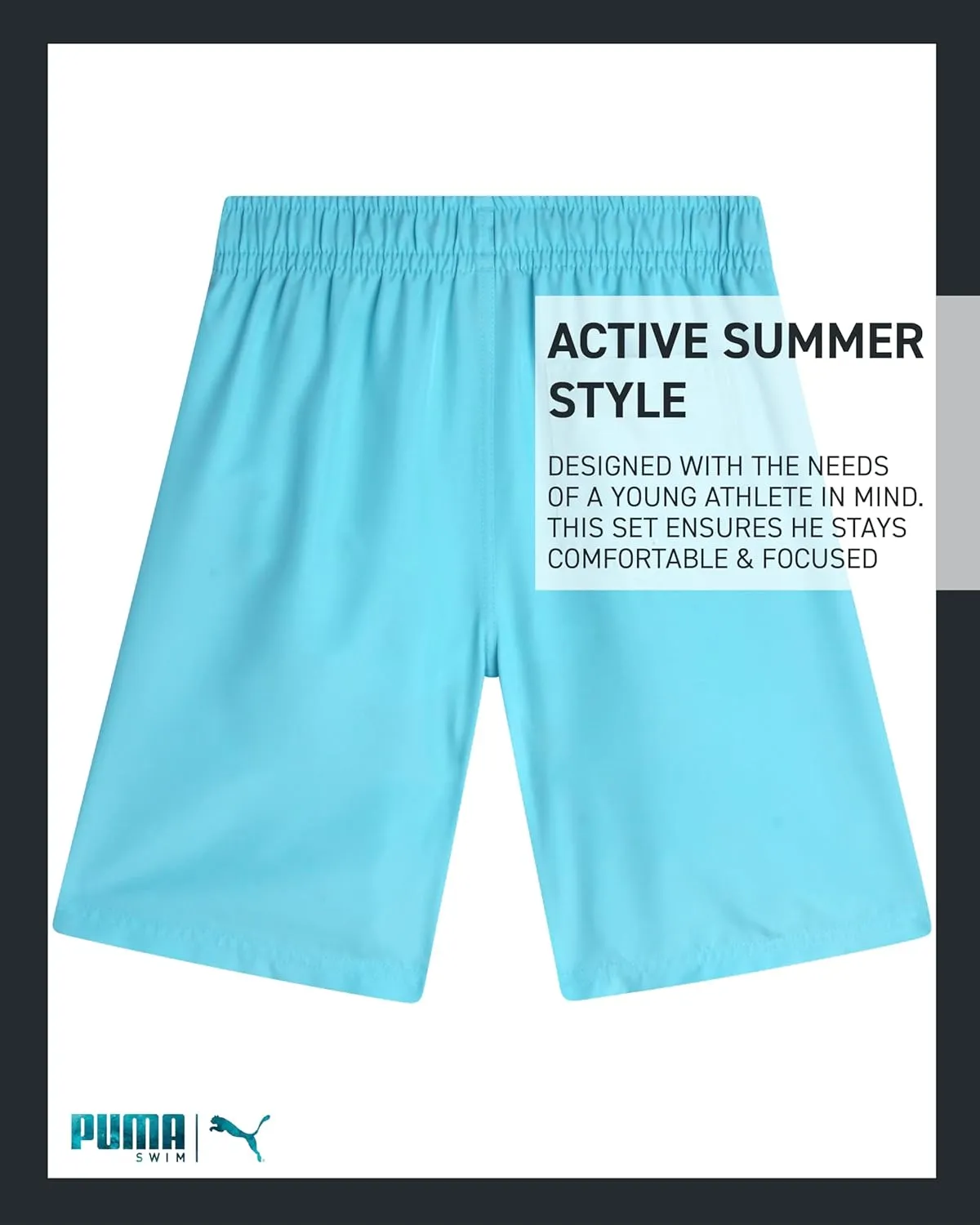 PUMA Boys' Swim Trunks - Quick Dry Swimsuit Shorts with Pockets and Mesh Lining - Swimming Trunks for Boys (Sizes: 8-20)
