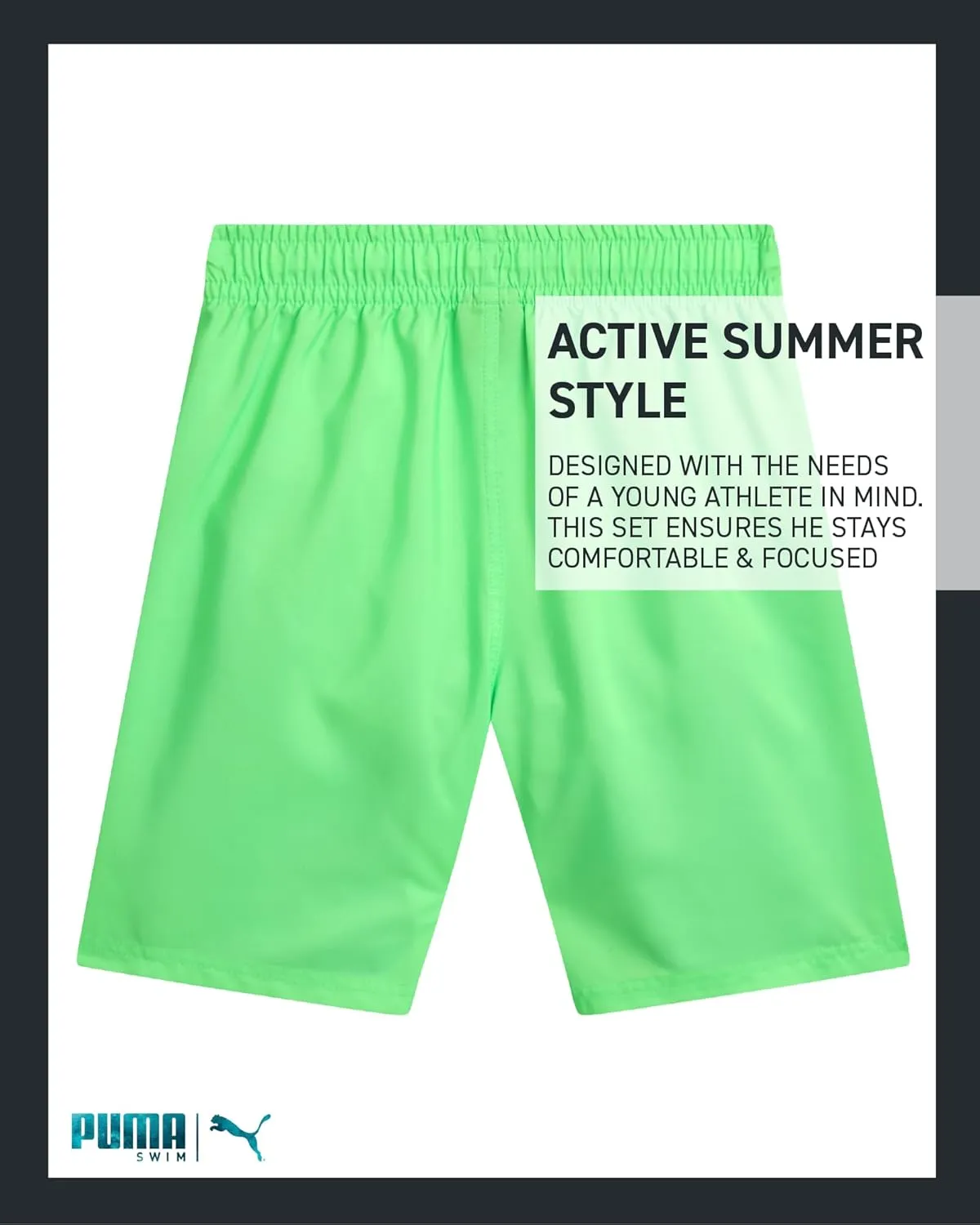 PUMA Boys' Swim Trunks - Quick Dry Swimsuit Shorts with Pockets and Mesh Lining - Swimming Trunks for Boys (Sizes: 8-20)