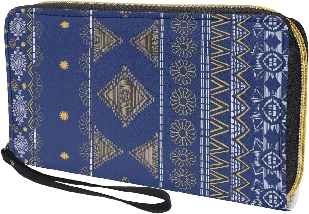 Purse Handbag for Mens Womens Clutch Bag Phone Holder Money Clips with Coin Pocket 4 Card Slots AZTEC Line