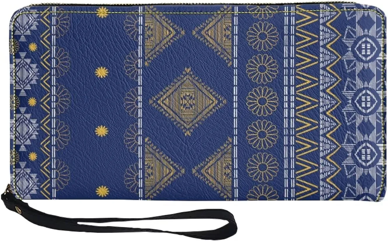 Purse Handbag for Mens Womens Clutch Bag Phone Holder Money Clips with Coin Pocket 4 Card Slots AZTEC Line