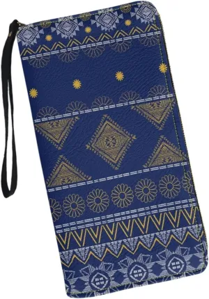 Purse Handbag for Mens Womens Clutch Bag Phone Holder Money Clips with Coin Pocket 4 Card Slots AZTEC Line