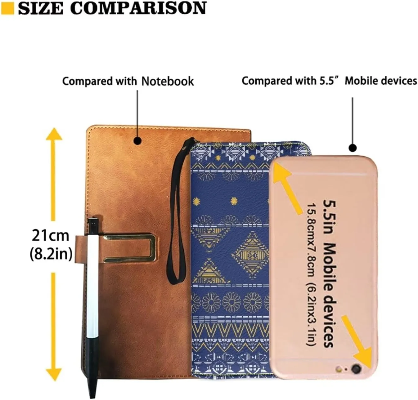 Purse Handbag for Mens Womens Clutch Bag Phone Holder Money Clips with Coin Pocket 4 Card Slots AZTEC Line