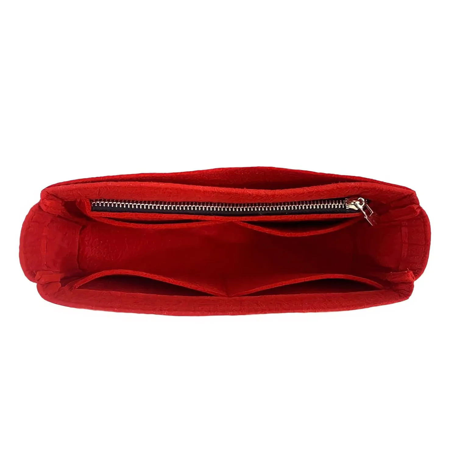 Purse Organizer for Fendi Baguette Bag Insert, Mini Baguette Bag Organizer, Large Baguette Medium, Handmade Snug Sturdy 2mm Thick Felt Gold Zipper (For Medium Baguette, Hot Magenta)