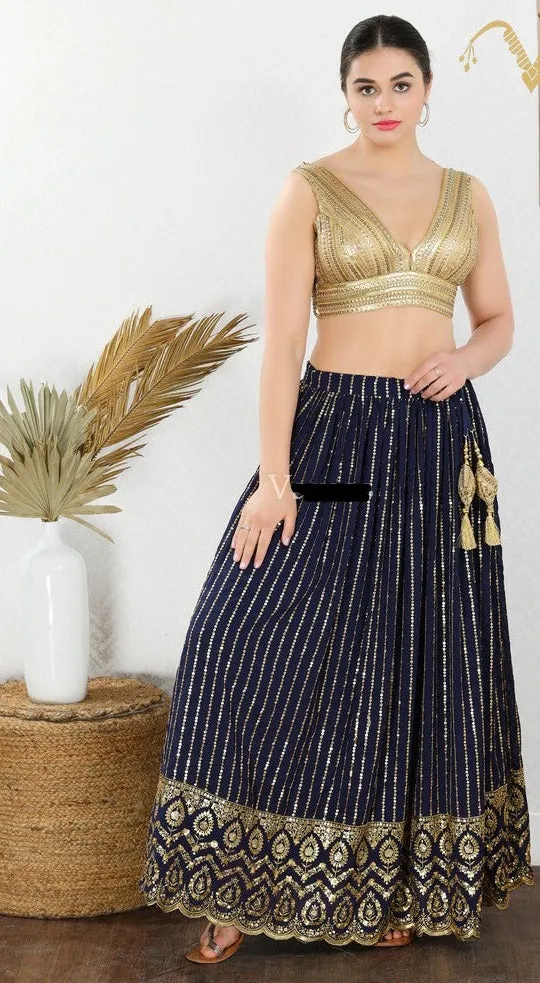 Readymade Net Padded Back Open Sleeveless Gold Saree Blouse