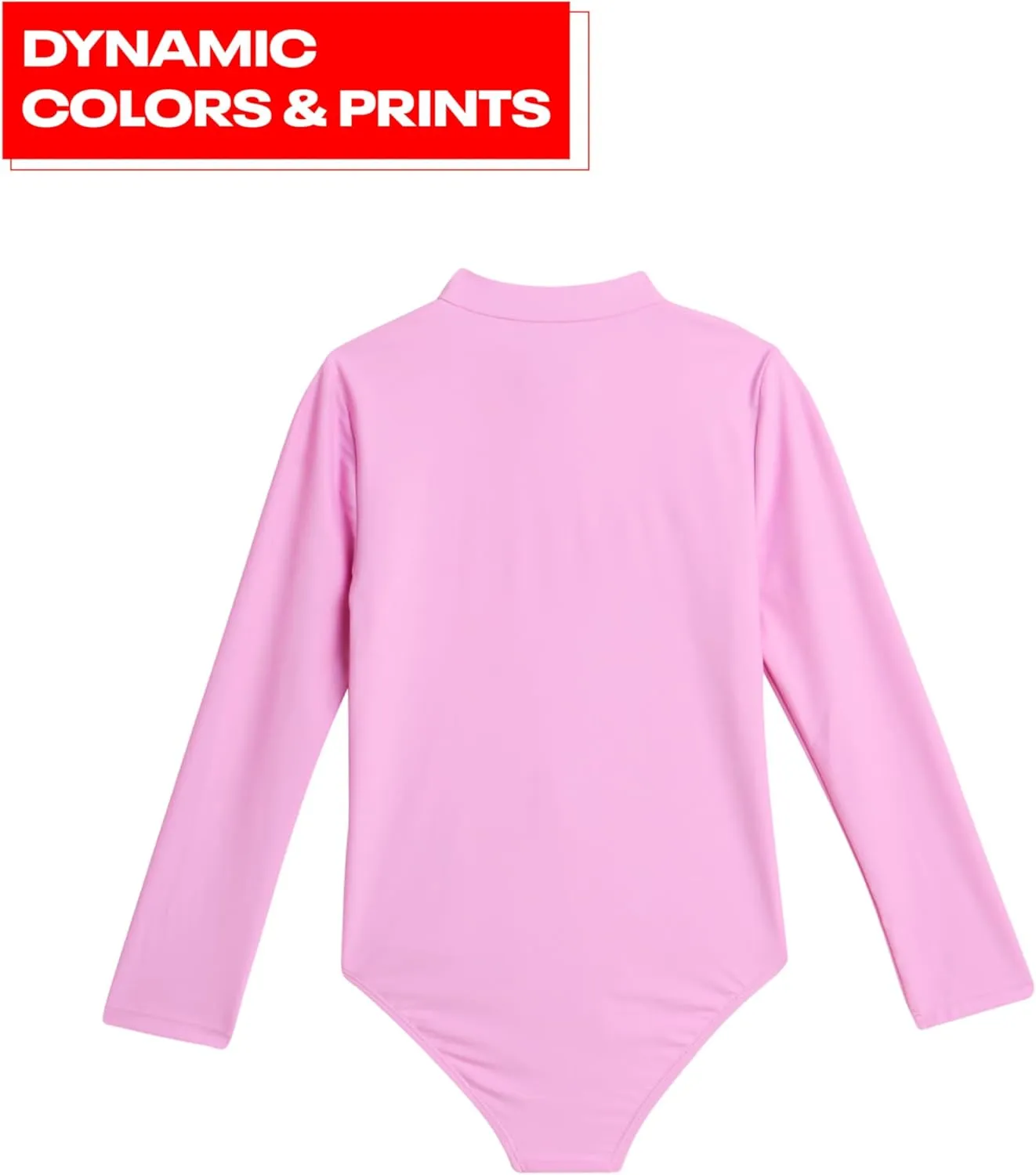 Reebok Girls' Rash Guard Bathing Suit - UPF 50  Quarter Zip Long Sleeve One Piece Bathing Suit - Monokini for Girls (7-12)