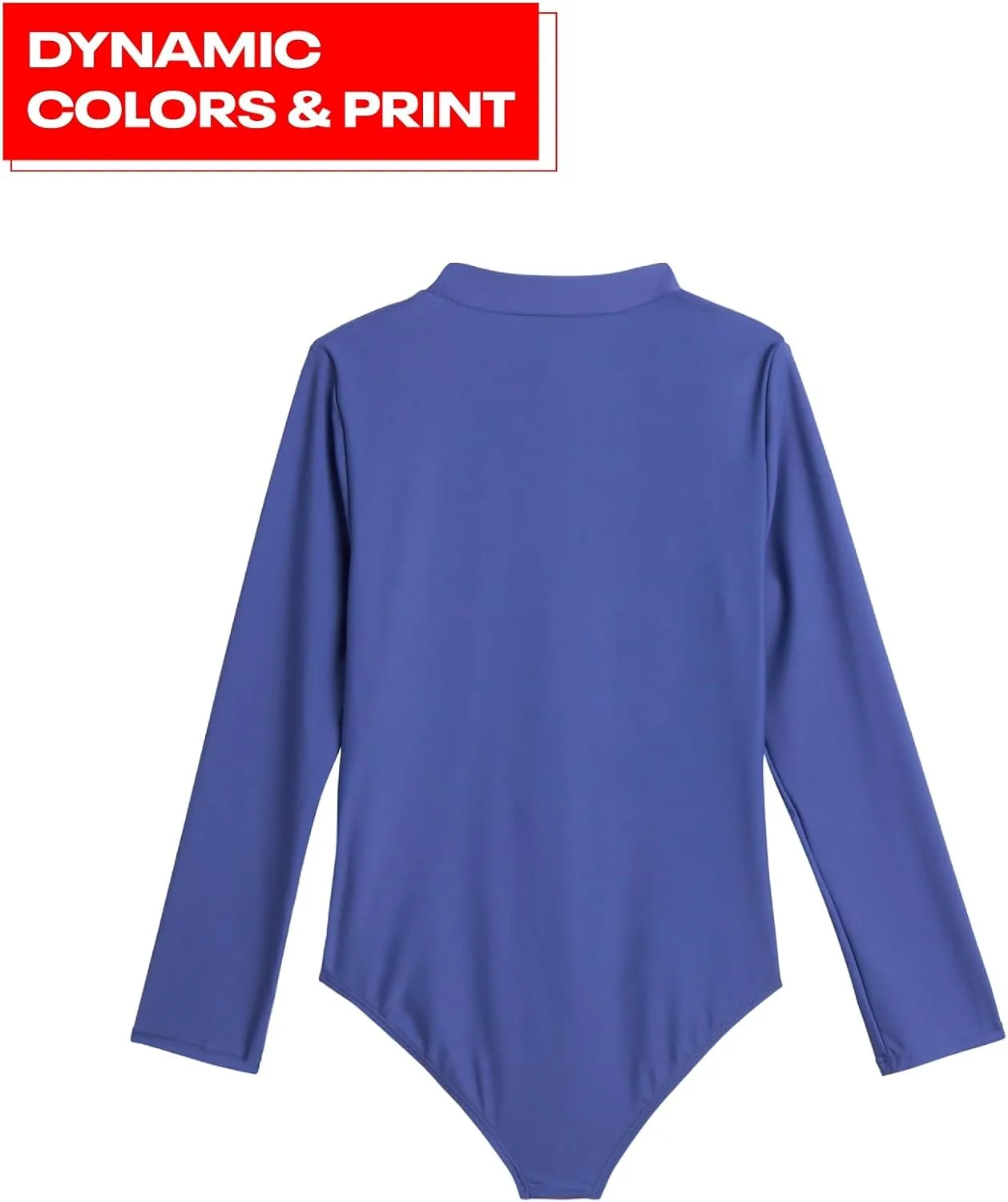 Reebok Girls' Rash Guard Bathing Suit - UPF 50  Quarter Zip Long Sleeve One Piece Bathing Suit - Monokini for Girls (7-12)