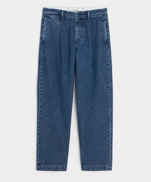 Relaxed Pleated Denim Chino