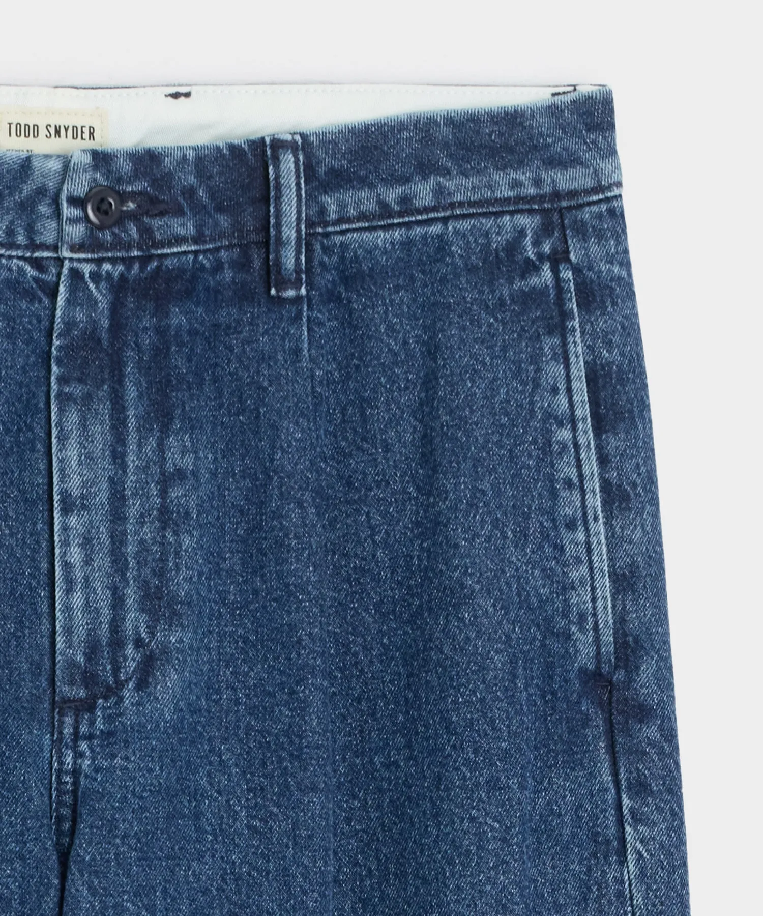 Relaxed Pleated Denim Chino