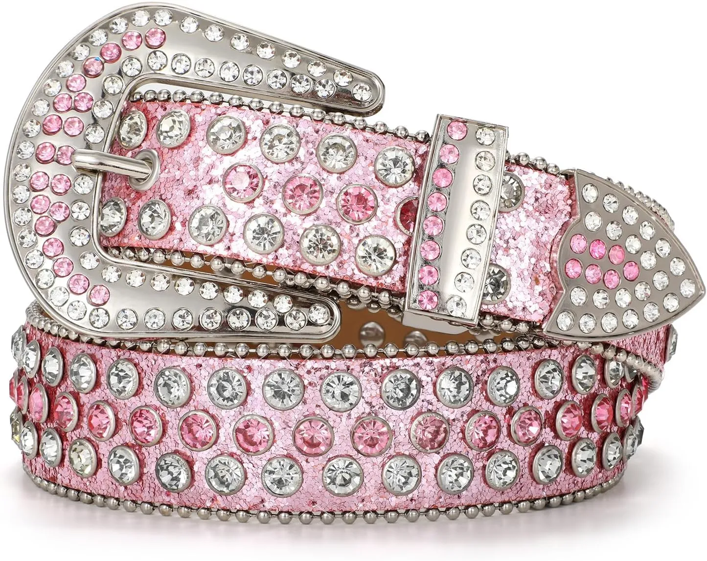 Rhinestone Belt Goth Bling Belts for Women and Men Western Cowboy Cowgirl Belts for Jeans, Halloween Belt