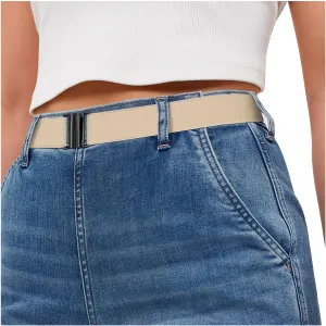 SANSTHS Women Elastic Belts for Jeans No Show Black Stretch belts for women Invisible Flat Buckle Belts Adjustable