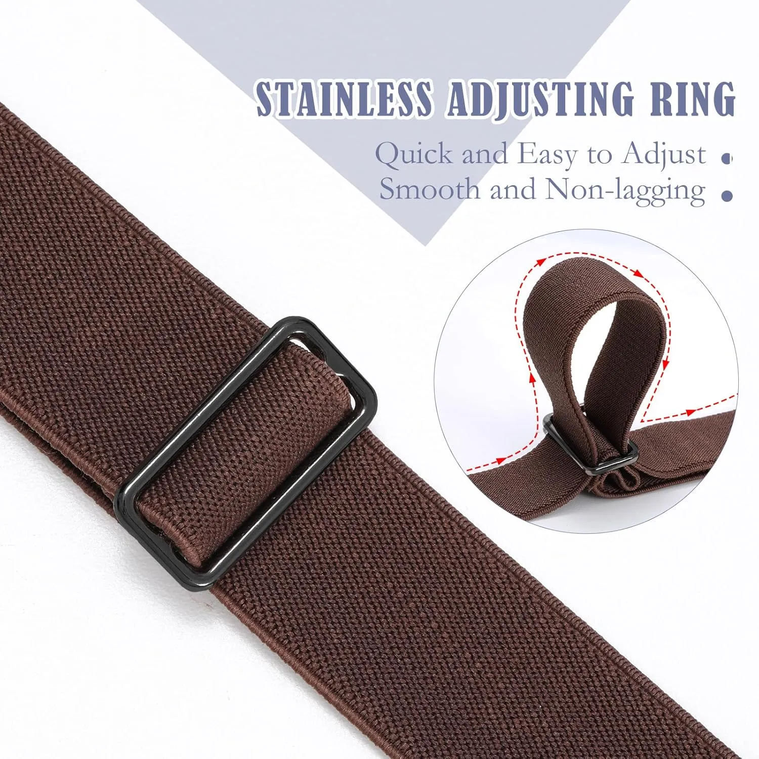 SANSTHS Women Elastic Belts for Jeans No Show Black Stretch belts for women Invisible Flat Buckle Belts Adjustable
