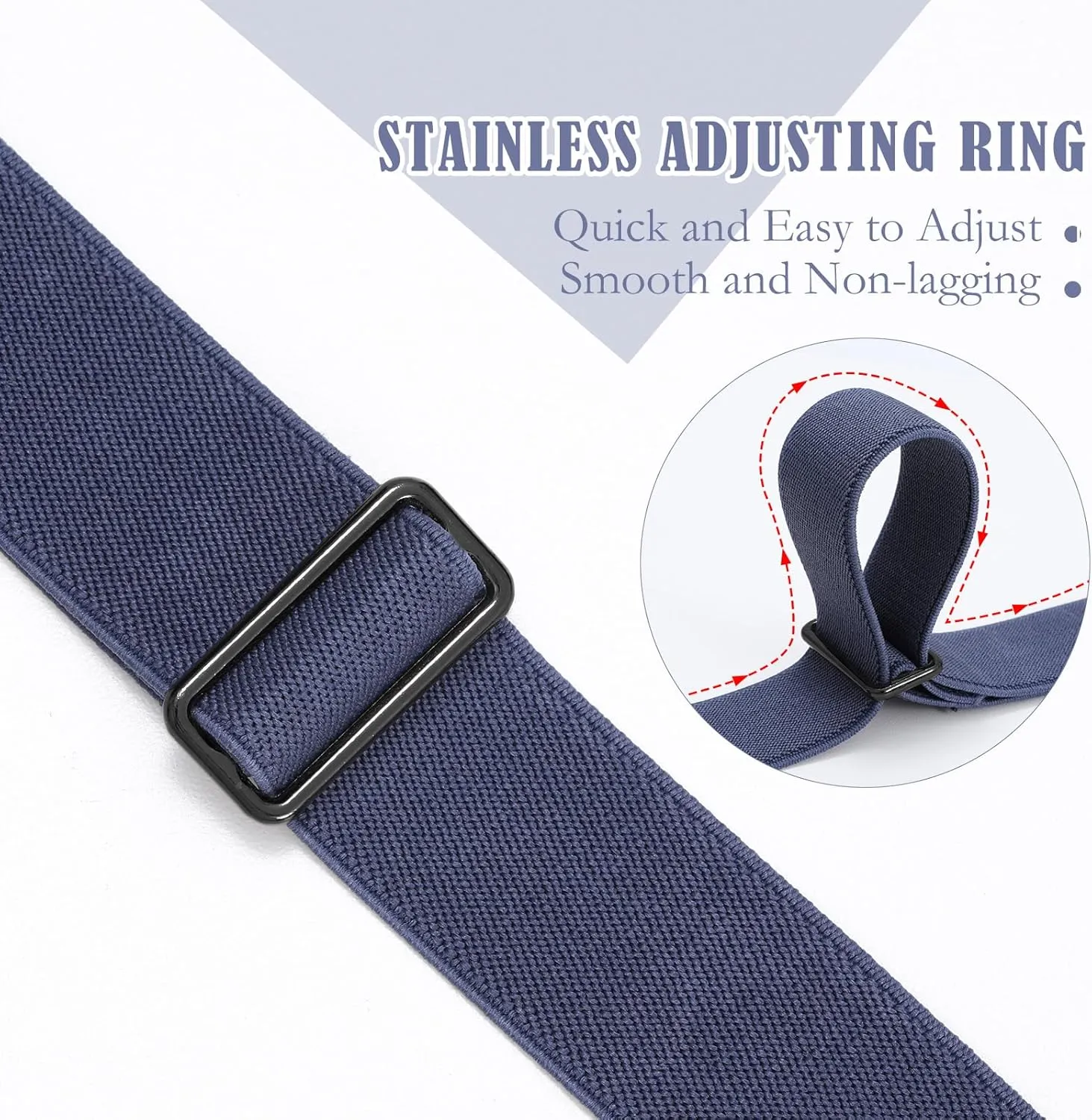 SANSTHS Women Elastic Belts for Jeans No Show Black Stretch belts for women Invisible Flat Buckle Belts Adjustable