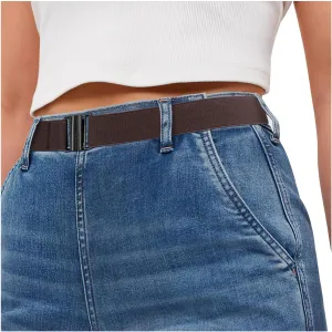 SANSTHS Women Elastic Belts for Jeans No Show Black Stretch belts for women Invisible Flat Buckle Belts Adjustable