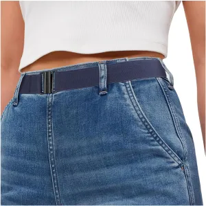 SANSTHS Women Elastic Belts for Jeans No Show Black Stretch belts for women Invisible Flat Buckle Belts Adjustable