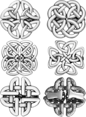 Sasylvia 5 Pcs Vintage Celtic Shawl Clips Retro Cardigan Sweater Shirt Clips Cloak Dress Clasp Shawl Pin Waist Tightening Brooch for Women Girls