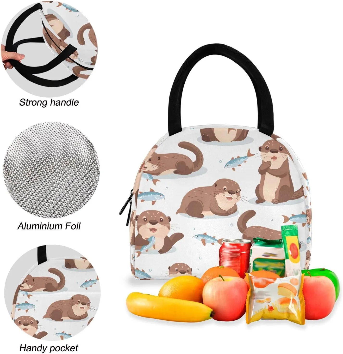 Seal Fish White Kids Backpack Set Cooler Bags Insulated Water Proof, Backpacks Girls 10 12