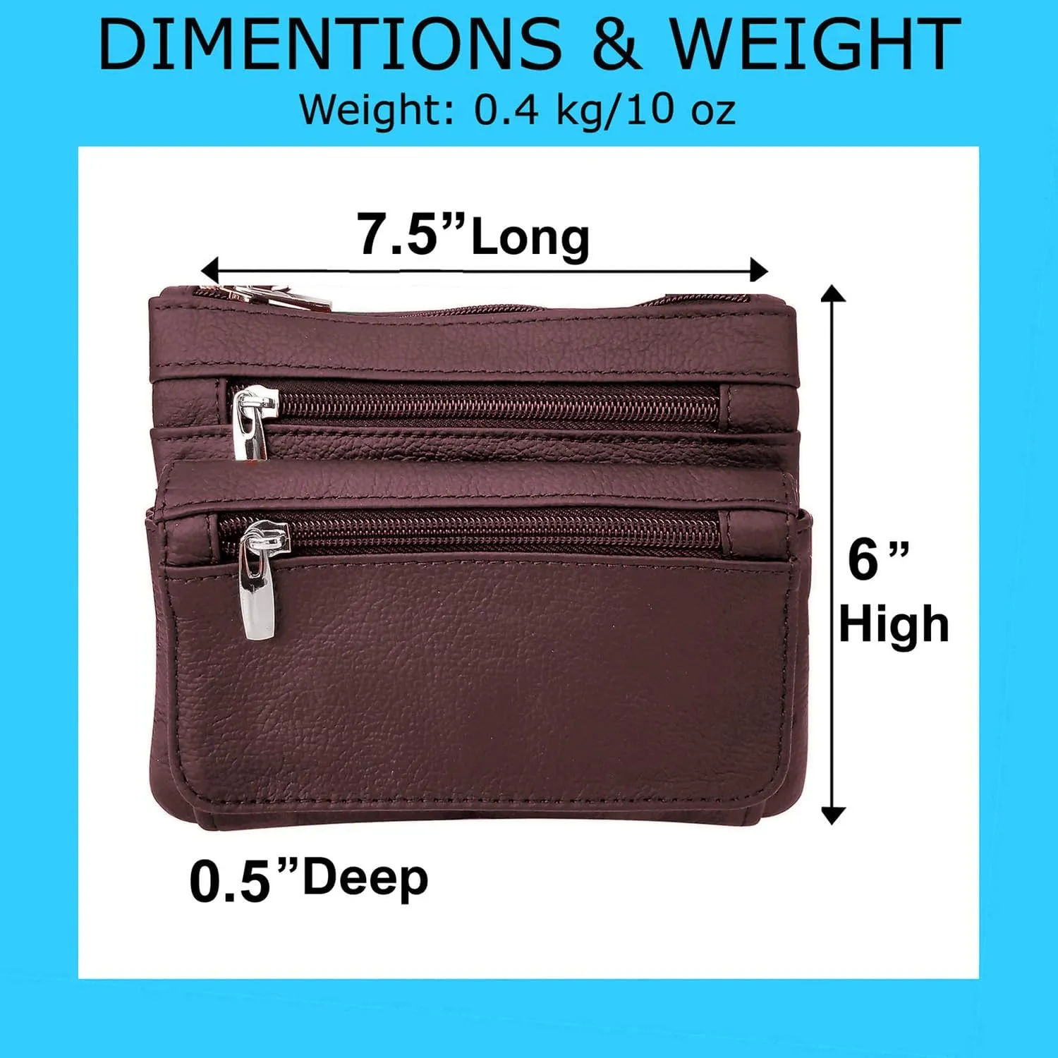SILVERFEVER Leather Bike Rider Accordion Bag Cross Body Belt Phone Pack Pouch (WINE)