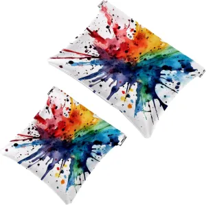 Small Pocket Cosmetic Bag, Squeeze Top Travel Makeup Bag for Purse, No Zipper Self-Closing Mini Makeup Pouch for Women Girls, Watercolor Abstract Colorful Texture