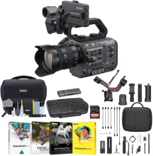 Sony ILME-FX6 Full-Frame Cinema Line Digital Camera with FE 24-105mm f/4 G Lens Bundle with DJI RS 3 Pro Gimbal Stabilizer, 128 GB SD Card, Memory Case, Corel Photo Software, and Camera Bag (6 Items)