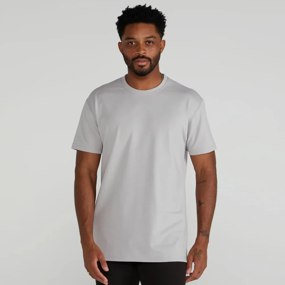 Split Hem Short Sleeve Men's T-Shirt - Polyester, Cotton, and Spandex Blend – Moisture Wicking, Breathable, Classic Fit