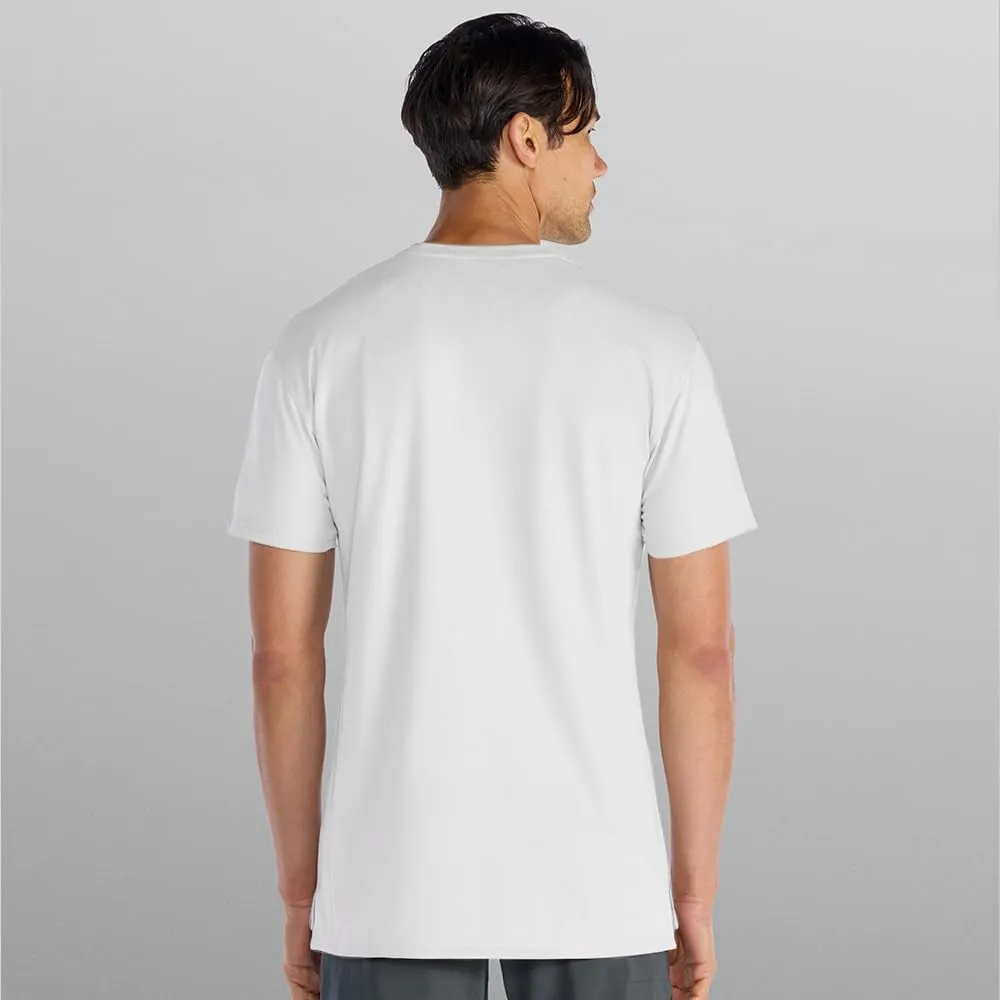Split Hem Short Sleeve Men's T-Shirt - Polyester, Cotton, and Spandex Blend – Moisture Wicking, Breathable, Classic Fit