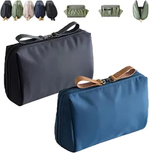 Tidynook Makeup Bag Small, Tidy Nook Cosmetic Bag, Lipstick Makeup Bag Mini Small Tidynook, Small Makeup Pouch for Purse, Portable Storage Bag, Large-Capacity Cosmetic Organizer, Travel Pouch (2*A)