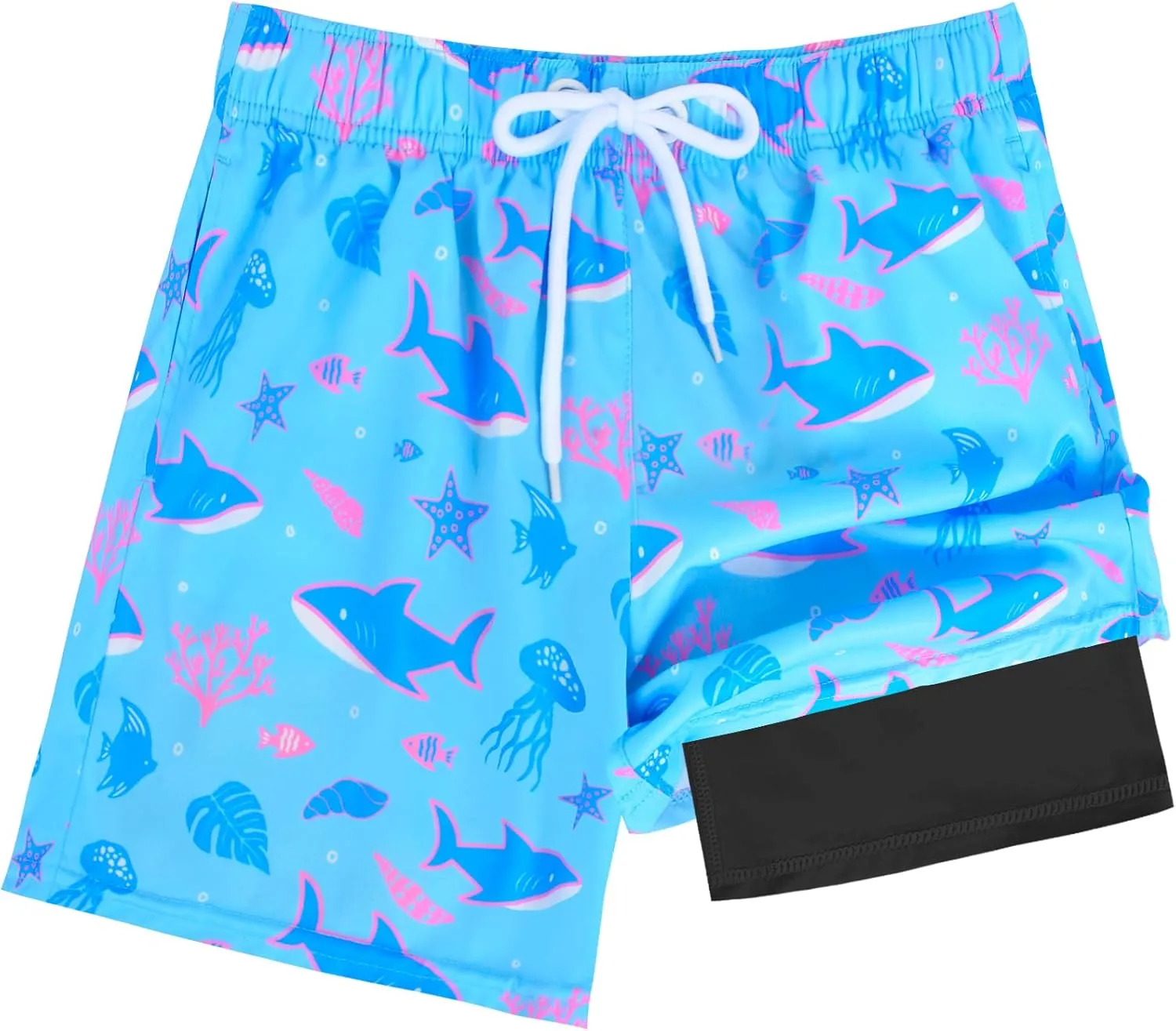 Toddler Swim Trunks with Compression Liner Quick Dry Toddler Bathing Suits Boys Swim Shorts Swimsuit Kids Swimwear