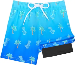 Toddler Swim Trunks with Compression Liner Quick Dry Toddler Bathing Suits Boys Swim Shorts Swimsuit Kids Swimwear