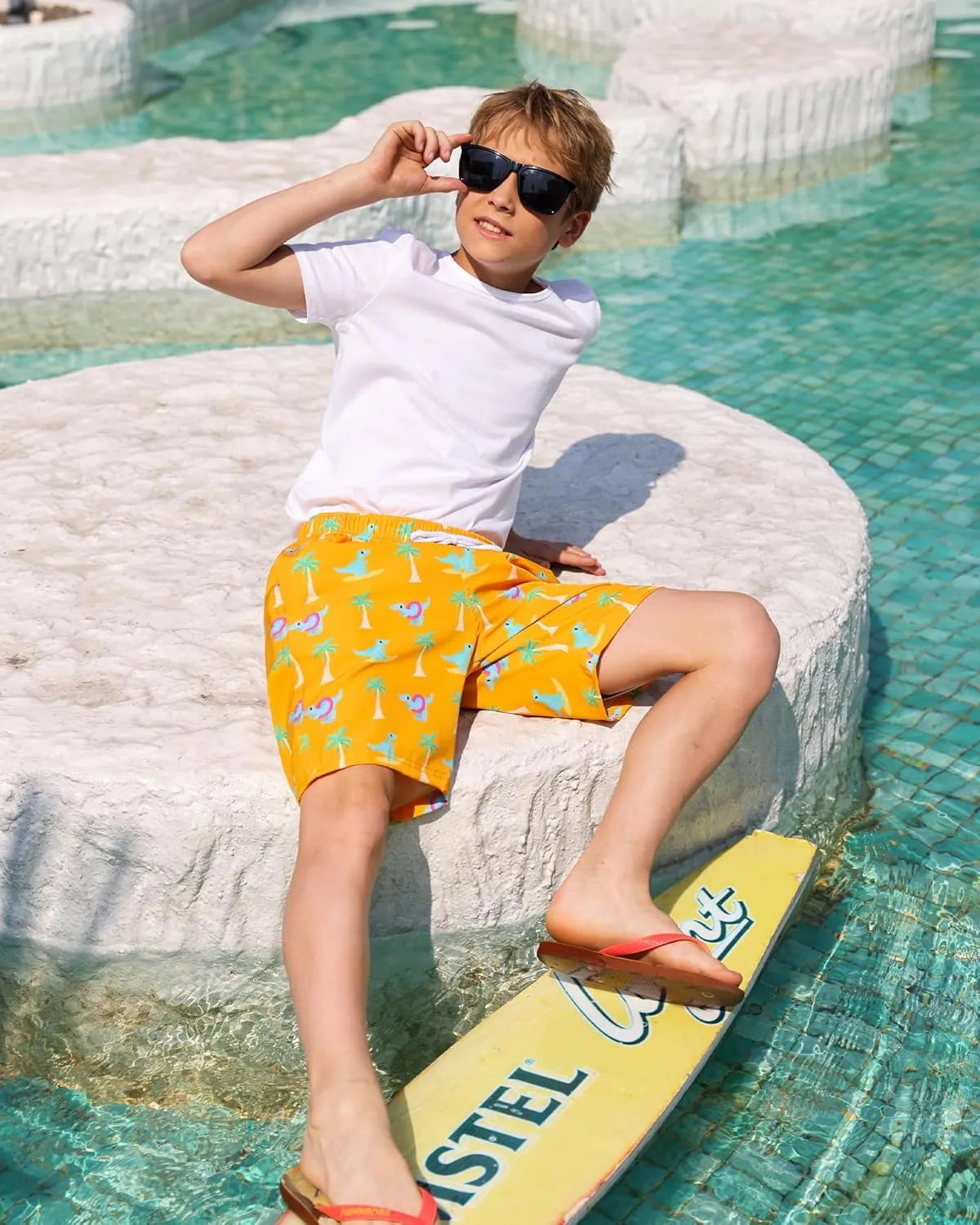 Toddler Swim Trunks with Compression Liner Quick Dry Toddler Bathing Suits Boys Swim Shorts Swimsuit Kids Swimwear