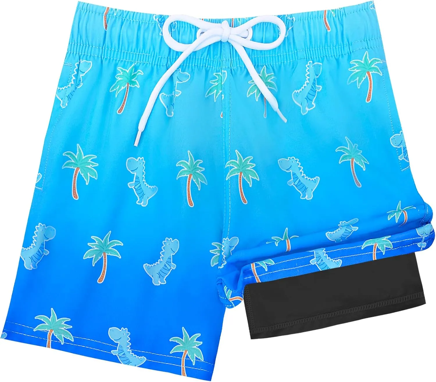 Toddler Swim Trunks with Compression Liner Quick Dry Toddler Bathing Suits Boys Swim Shorts Swimsuit Kids Swimwear