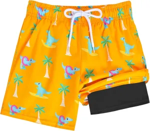 Toddler Swim Trunks with Compression Liner Quick Dry Toddler Bathing Suits Boys Swim Shorts Swimsuit Kids Swimwear