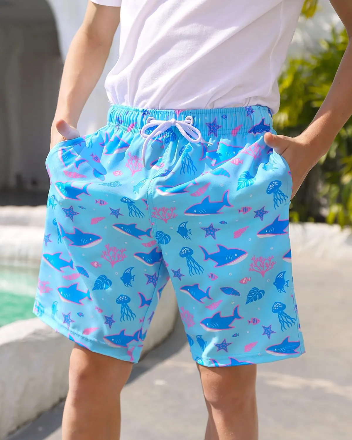 Toddler Swim Trunks with Compression Liner Quick Dry Toddler Bathing Suits Boys Swim Shorts Swimsuit Kids Swimwear
