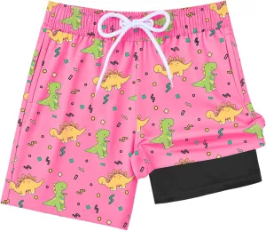 Toddler Swim Trunks with Compression Liner Quick Dry Toddler Bathing Suits Boys Swim Shorts Swimsuit Kids Swimwear