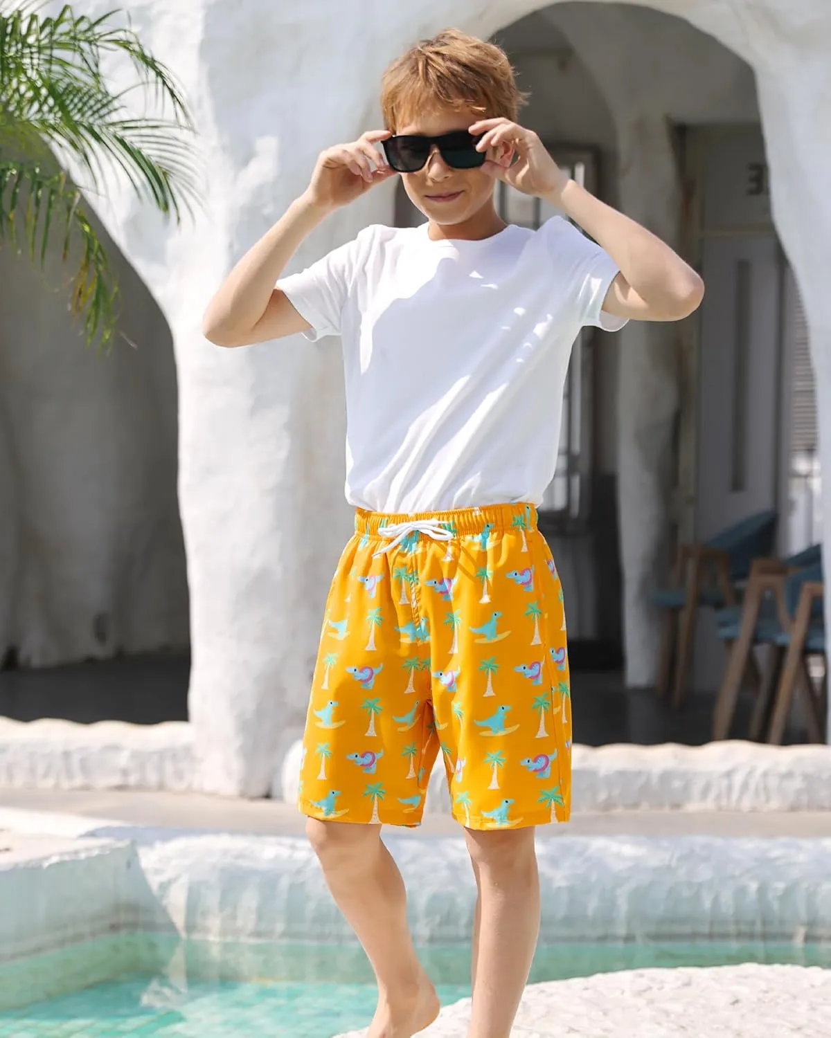 Toddler Swim Trunks with Compression Liner Quick Dry Toddler Bathing Suits Boys Swim Shorts Swimsuit Kids Swimwear