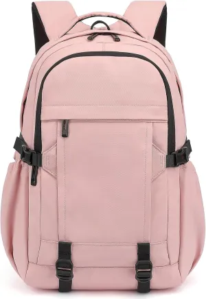 Travel Laptop Backpack for Women Men, 15.6 Inch Work Business College Backpacks School Bookbag Casual Daypack (Pink)
