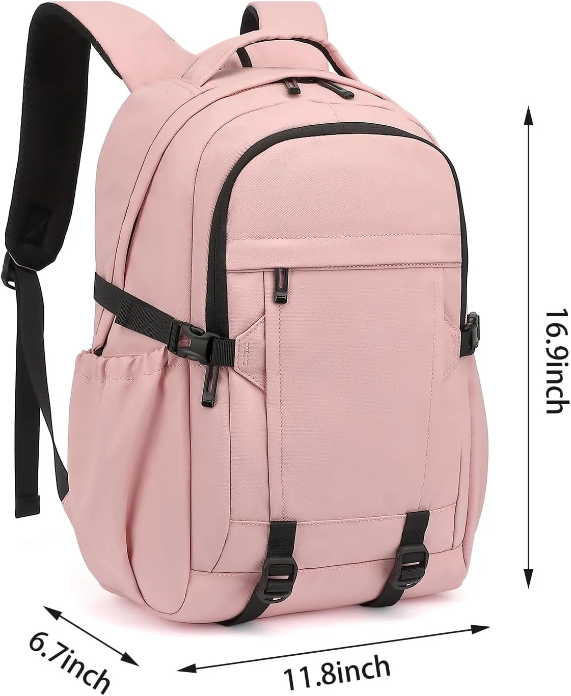 Travel Laptop Backpack for Women Men, 15.6 Inch Work Business College Backpacks School Bookbag Casual Daypack (Pink)