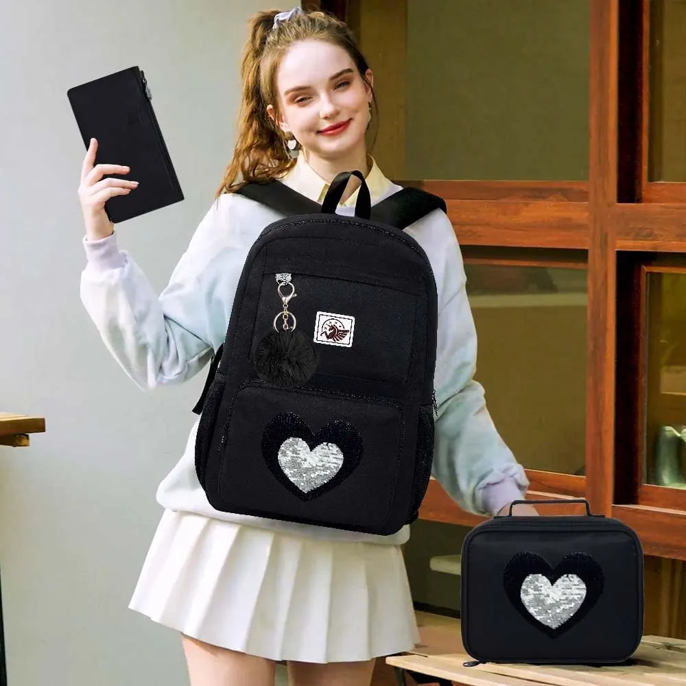 UFNDC Backpacks for Girls, 17" Water Resistant Aesthetic School Bag, Kids Bookbag for Teenagers