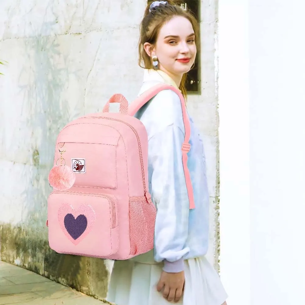 UFNDC Backpacks for Girls, 17" Water Resistant Aesthetic School Bag, Kids Bookbag for Teenagers