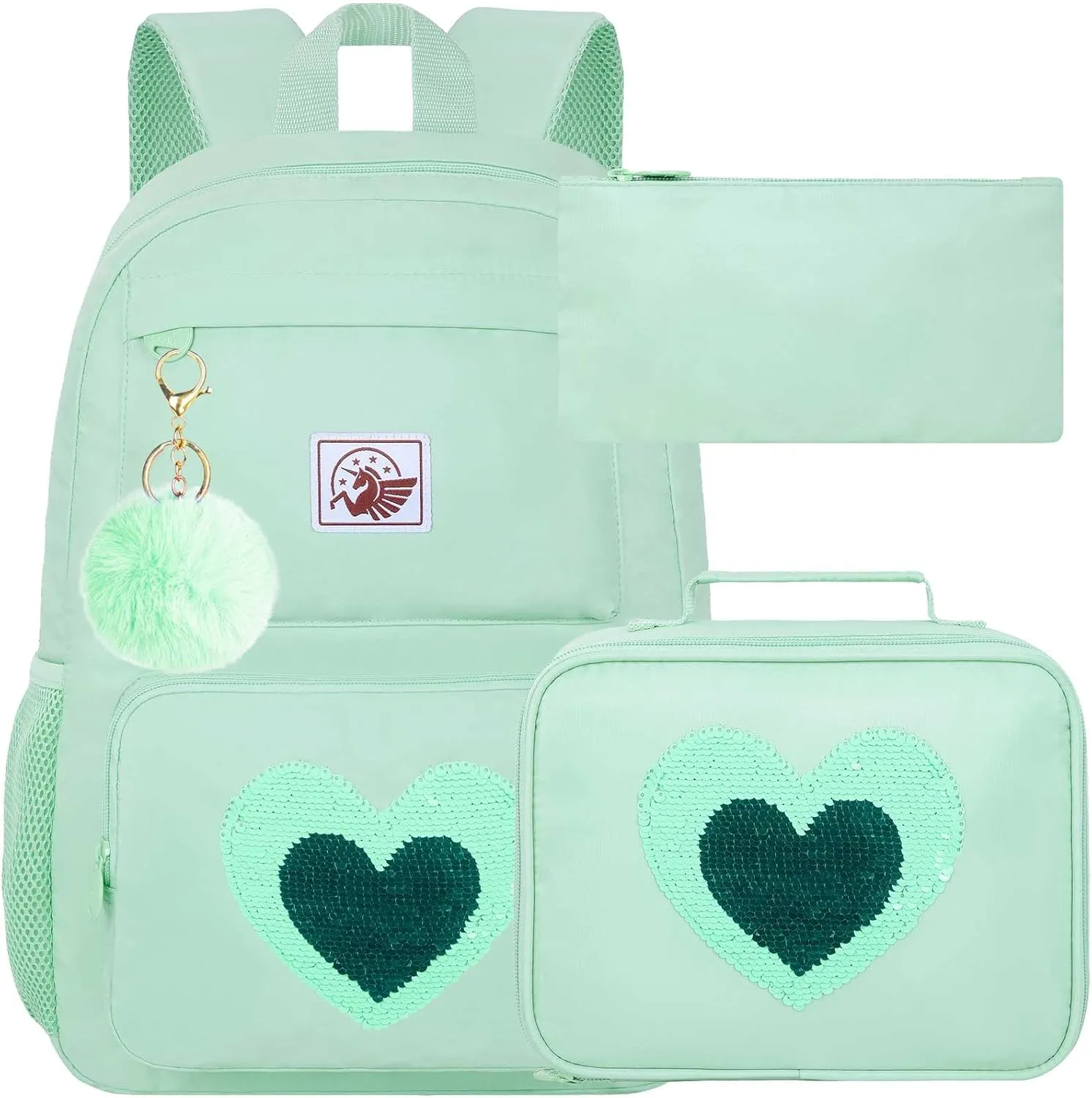 UFNDC Backpacks for Girls, 17" Water Resistant Aesthetic School Bag, Kids Bookbag for Teenagers