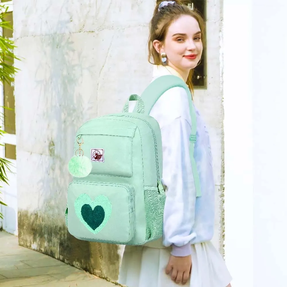 UFNDC Backpacks for Girls, 17" Water Resistant Aesthetic School Bag, Kids Bookbag for Teenagers