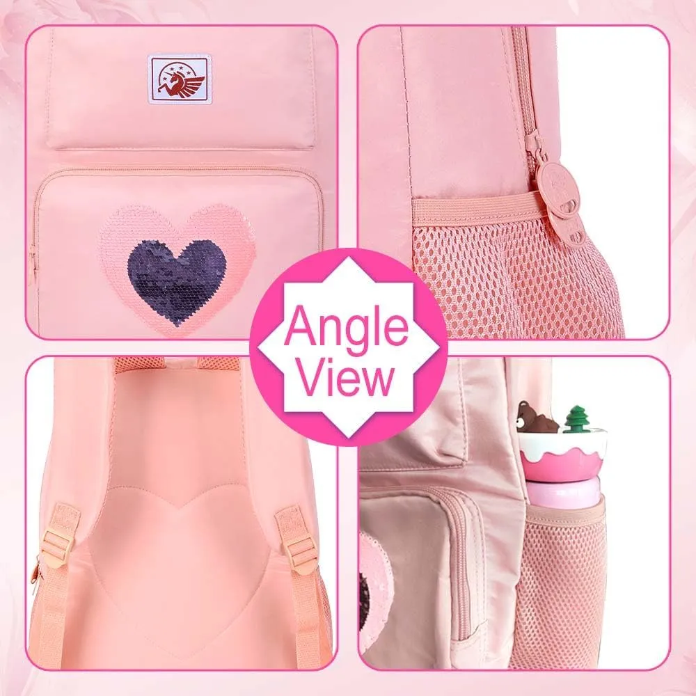 UFNDC Backpacks for Girls, 17" Water Resistant Aesthetic School Bag, Kids Bookbag for Teenagers
