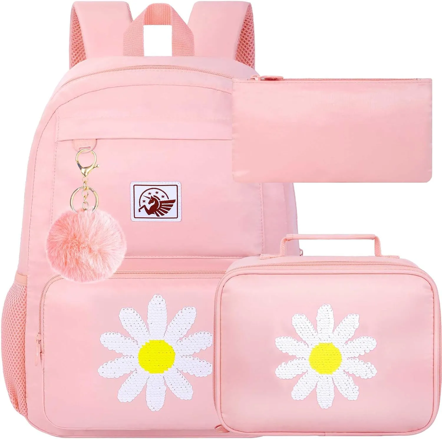 UFNDC Backpacks for Girls, 17" Water Resistant Aesthetic School Bag, Kids Bookbag for Teenagers