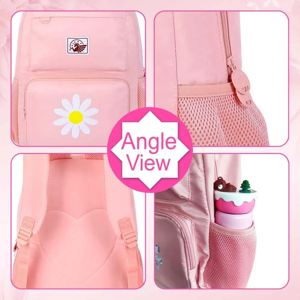 UFNDC Backpacks for Girls, 17" Water Resistant Aesthetic School Bag, Kids Bookbag for Teenagers